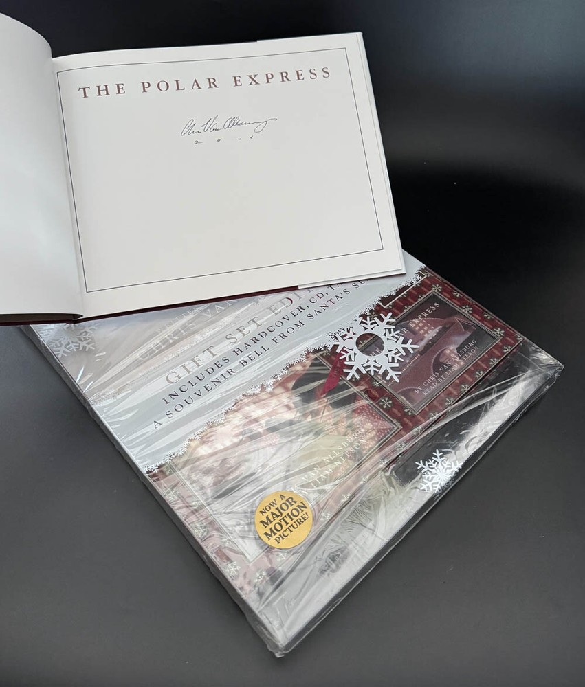 Chris Van Allsburg SIGNED AUTOGRAPHED The Polar Express HC 1st Ed SET Bell Tape