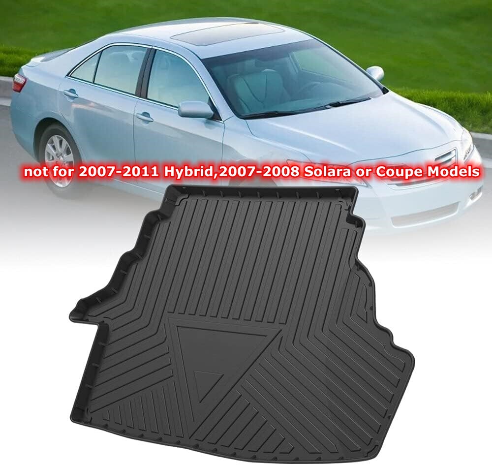 Black Cargo Trunk Liner Floor Mat for 2006-2011 Toyota Camry All Weather Protection