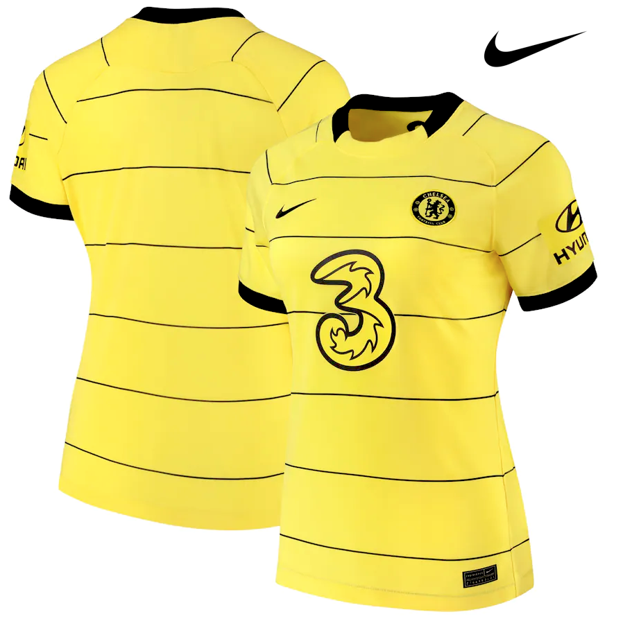 Chelsea FC Stadium Away Womens Nike Dri-FIT Soccer Football Yellow Jersey M L