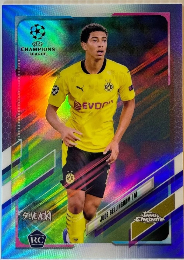 2020-21 Topps Chrome Steve Aoki UEFA UCL Jude Bellingham Light Purple /75 Rookie