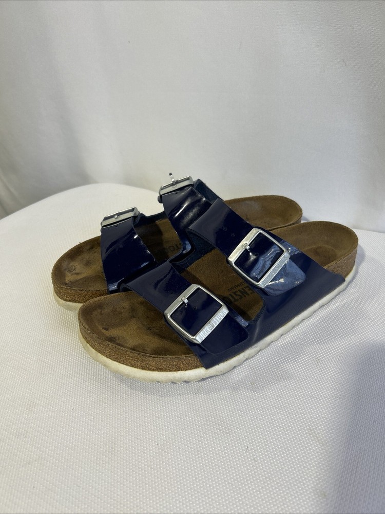 Women’s Birkenstock Arizona Patent Blue Shiny Size 38 Us L7 M5