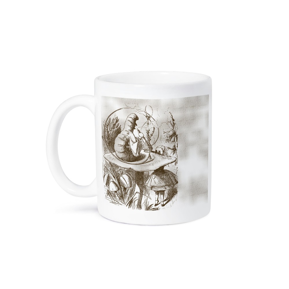 3dRose Alice in Wonderland Caterpillar on Mushroom Vintage Design Mug
