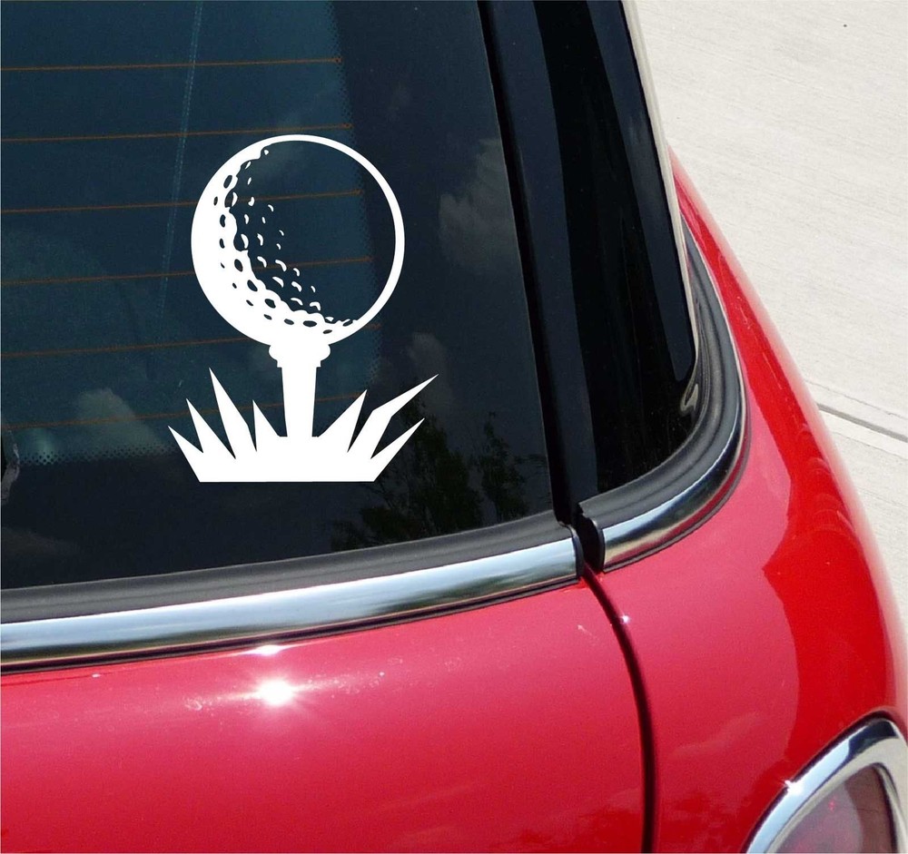 GOLF BALL TEE GOLFING GRAPHIC DECAL STICKER ART CAR WALL DECOR