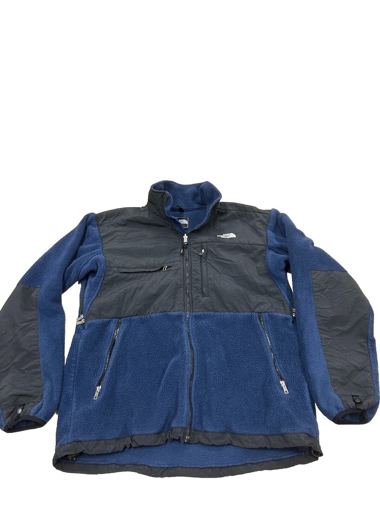North Face Denali Jacket Mens Large Blue Black Retro Fleece A193