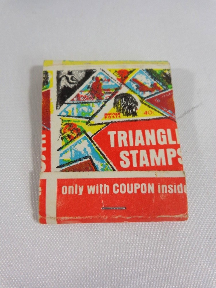 Matchbook Cover Triangle Stamps Coupon Offer Red Print Full-image