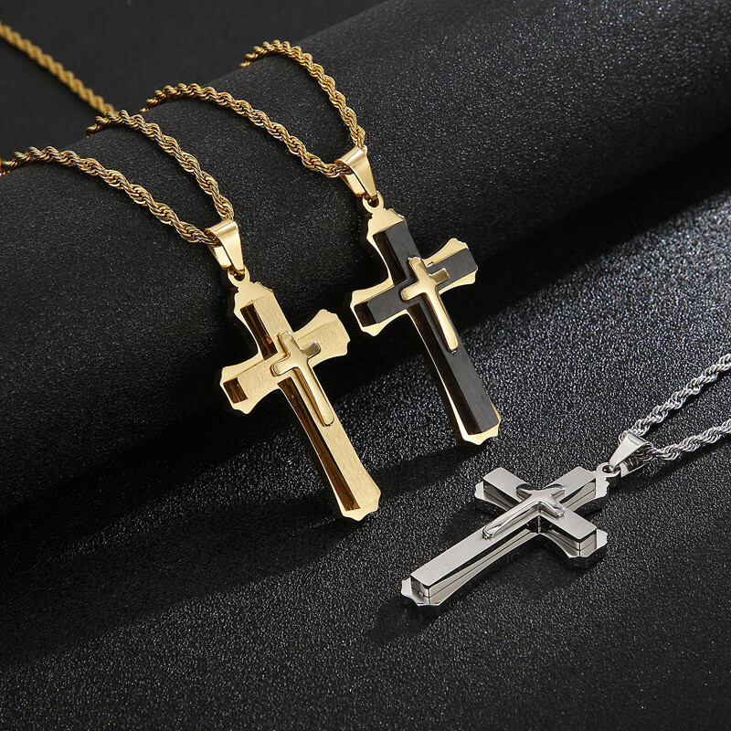Cross titanium steel pendant Stainless steel pendant can match necklace