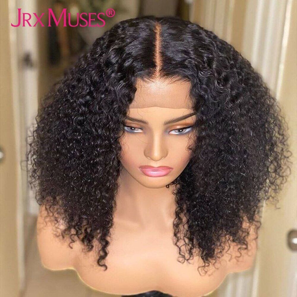 Kinky Curly T Part Human Hair Glueless Wig Pre Plucked Remy Hair for Women