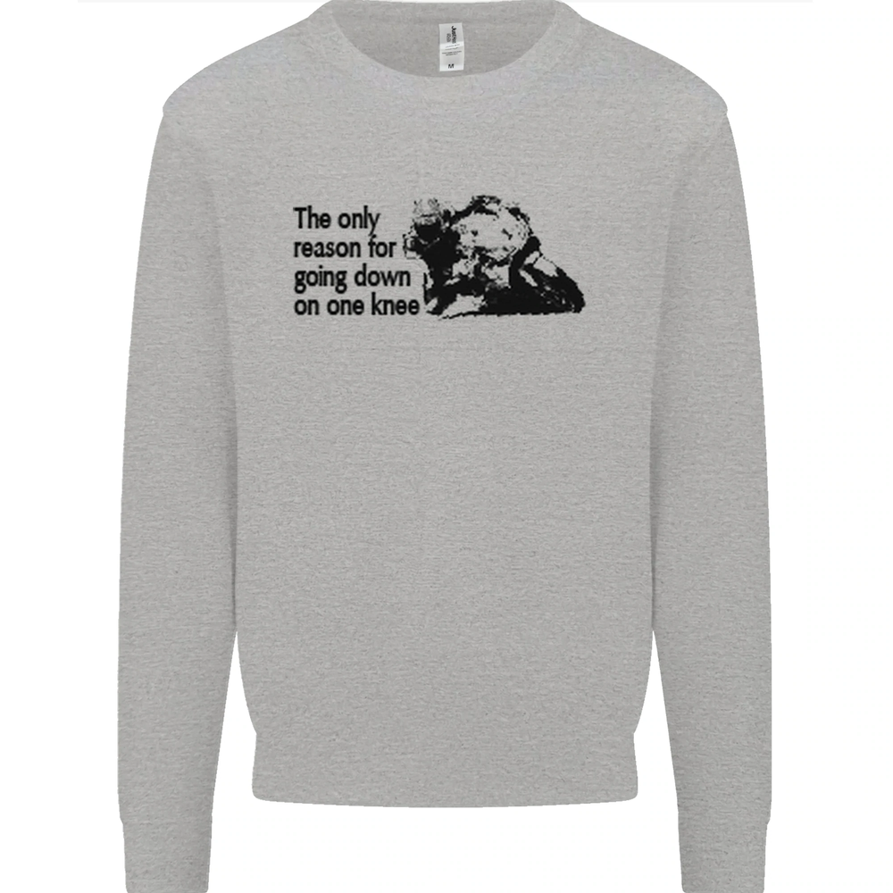 Biker Going Down on One Knee Motorcycle Mens Sweatshirt Jumper