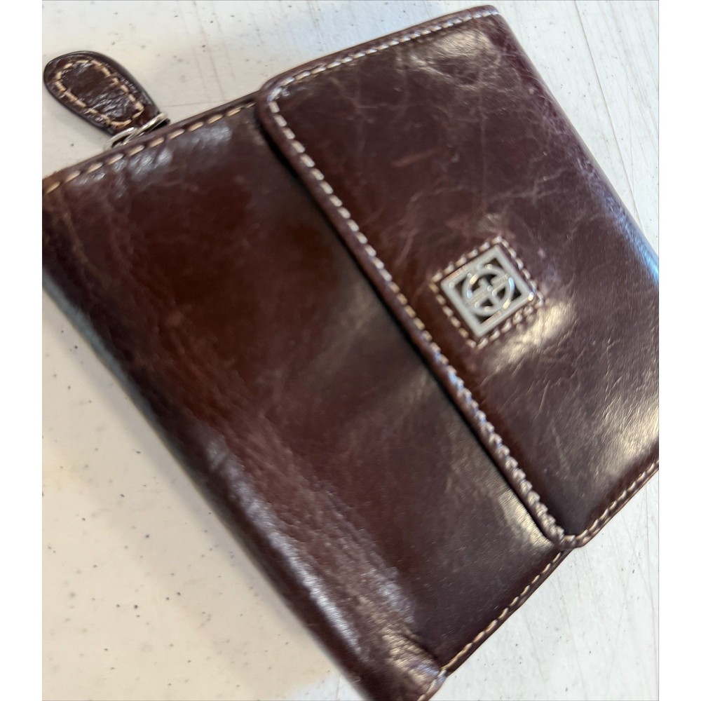 Giani Bernini Brown Leather Wallet Trifold Organizer