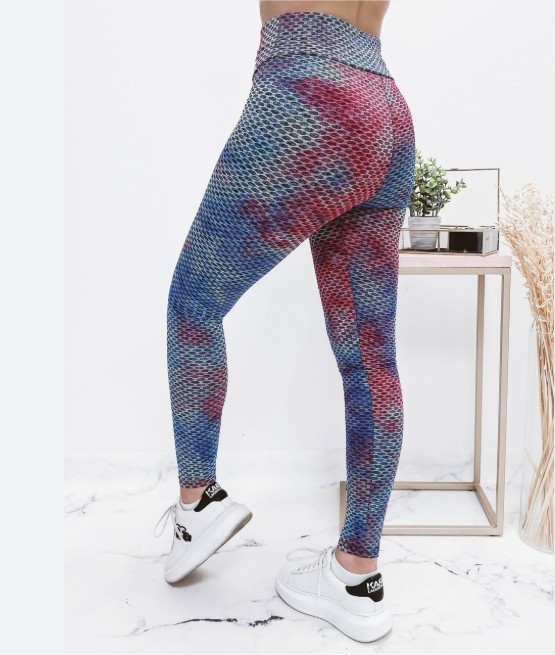 Blue & Pink Brazilian Scrunch Butt Leggings – Size M/L