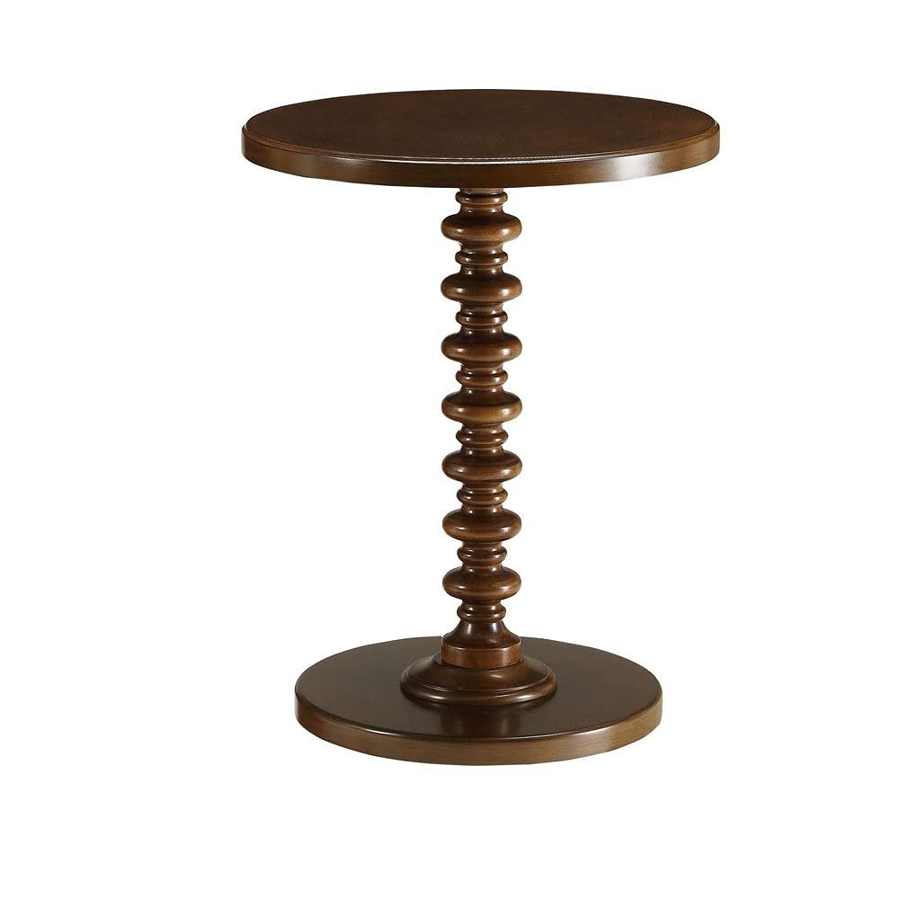 Acton Round Walnut Wooden End Table for Stylish Living Spaces