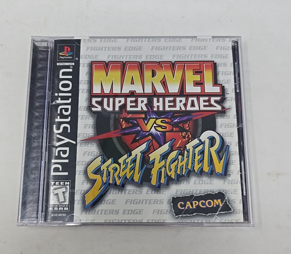 Marvel Super Heroes Vs Street Fighter (PlayStation 1 PS1, Rare) Complete In Box