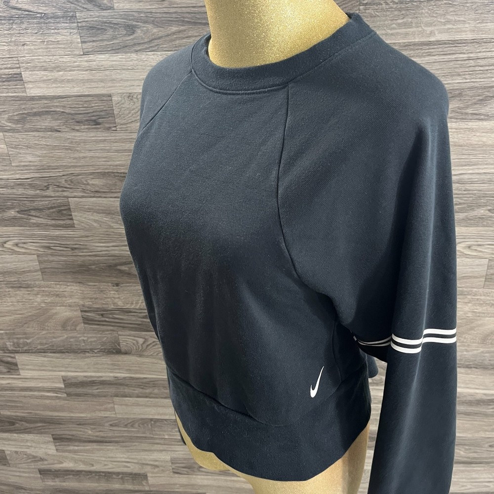 NIKE Crew Neck Long Sleeve Black Pullover Sweatshirt Women's Size Medium