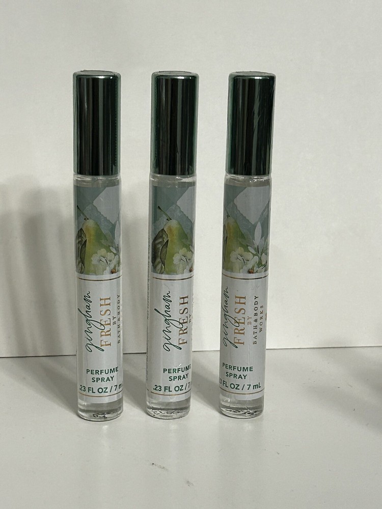 3 Bath & Body Works GINGHAM FRESH Mini Travel Perfume Spray .23oz SET/LOT of 3