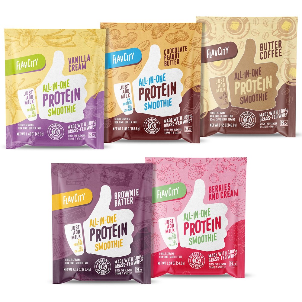 All-in-Protein Smoothie , Variety Pack (5 Single Serve Packets) - 100% Grass-...