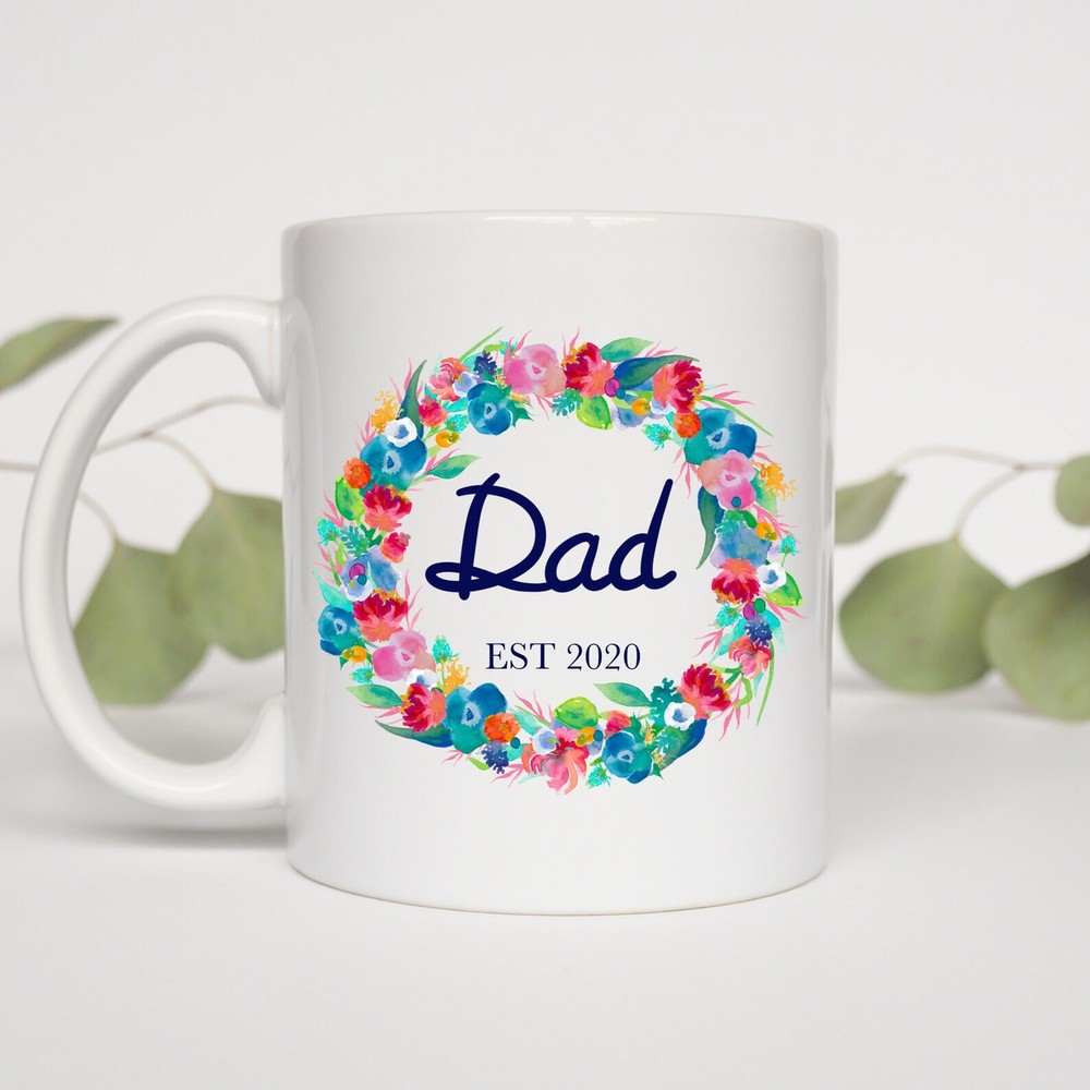 Dad Est 2020 Personalized Coffee Mug Gift For New Dad Pregnancy Announcement