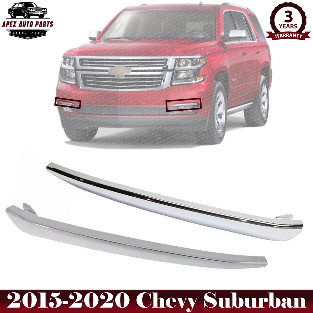 New Front Bumper Trim Left & Right 2Pcs Fits 2015-2020 Chevrolet Suburban Tahoe