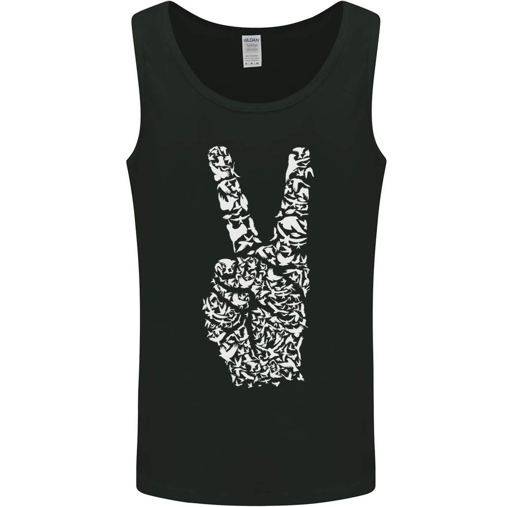 Peace Word Art Hippy Environment Mens Vest Tank Top