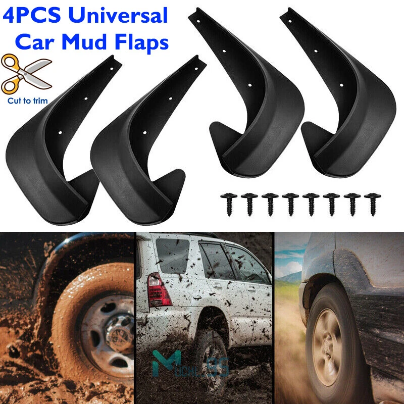 4PCS Durable Plastic Mud Flaps for Car Front Rear Fenders Splash Guards