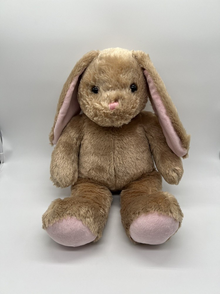 Build a Bear Brown Lop Eared Bunny Tan Pink Rabbit Plush Soft Stuffed Animal BAB