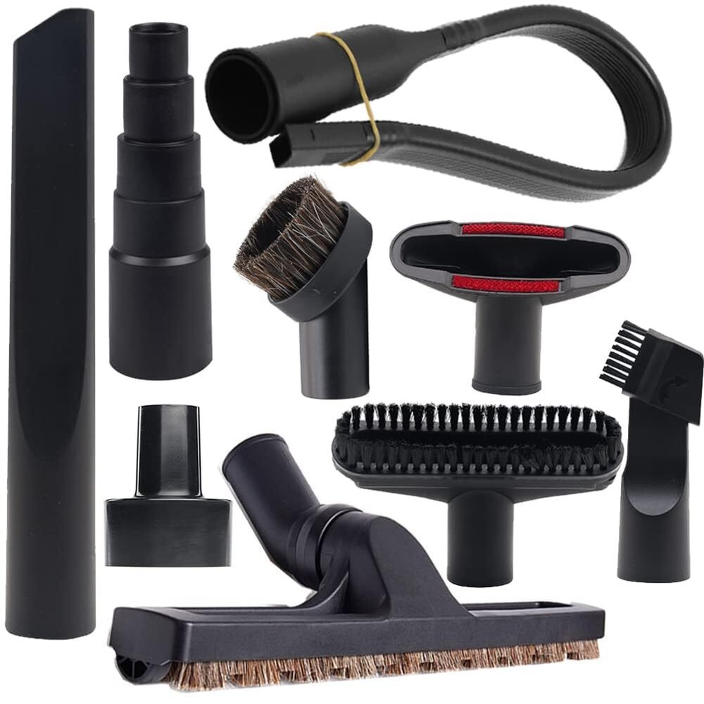 9 Pcs Universal Vacuum Attachments - Hose Adapters, Floor Brush, Crevice Tool...