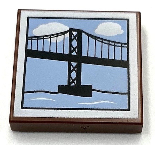 Lego Reddish Brown 2x2 Smooth Tile Suspension Bridge Part