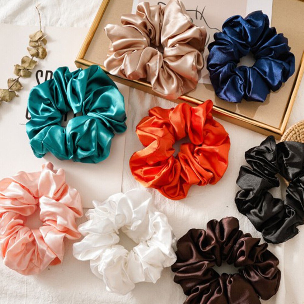 Oversized Satin Hair Ties Scrunchies Ponytail Bands for Women