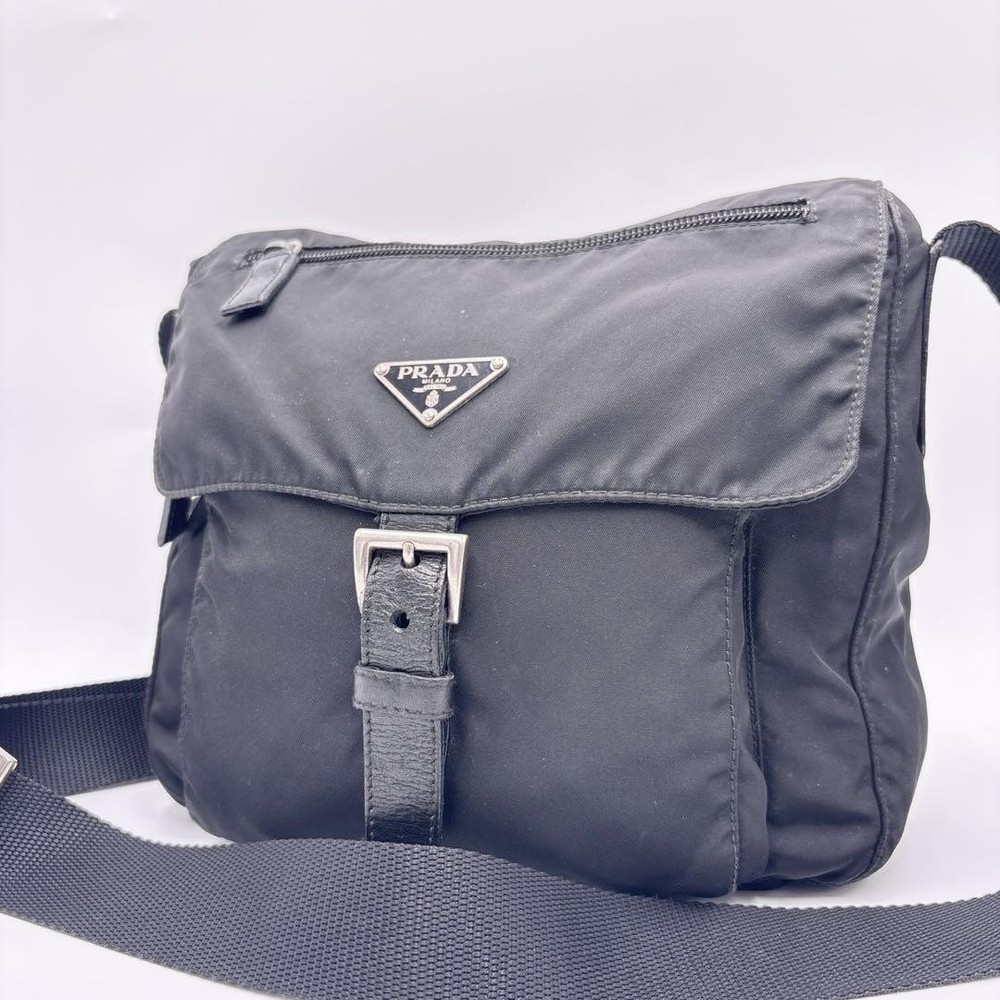 Prada Pocono Tessuto Shoulder Bag Black 24103013