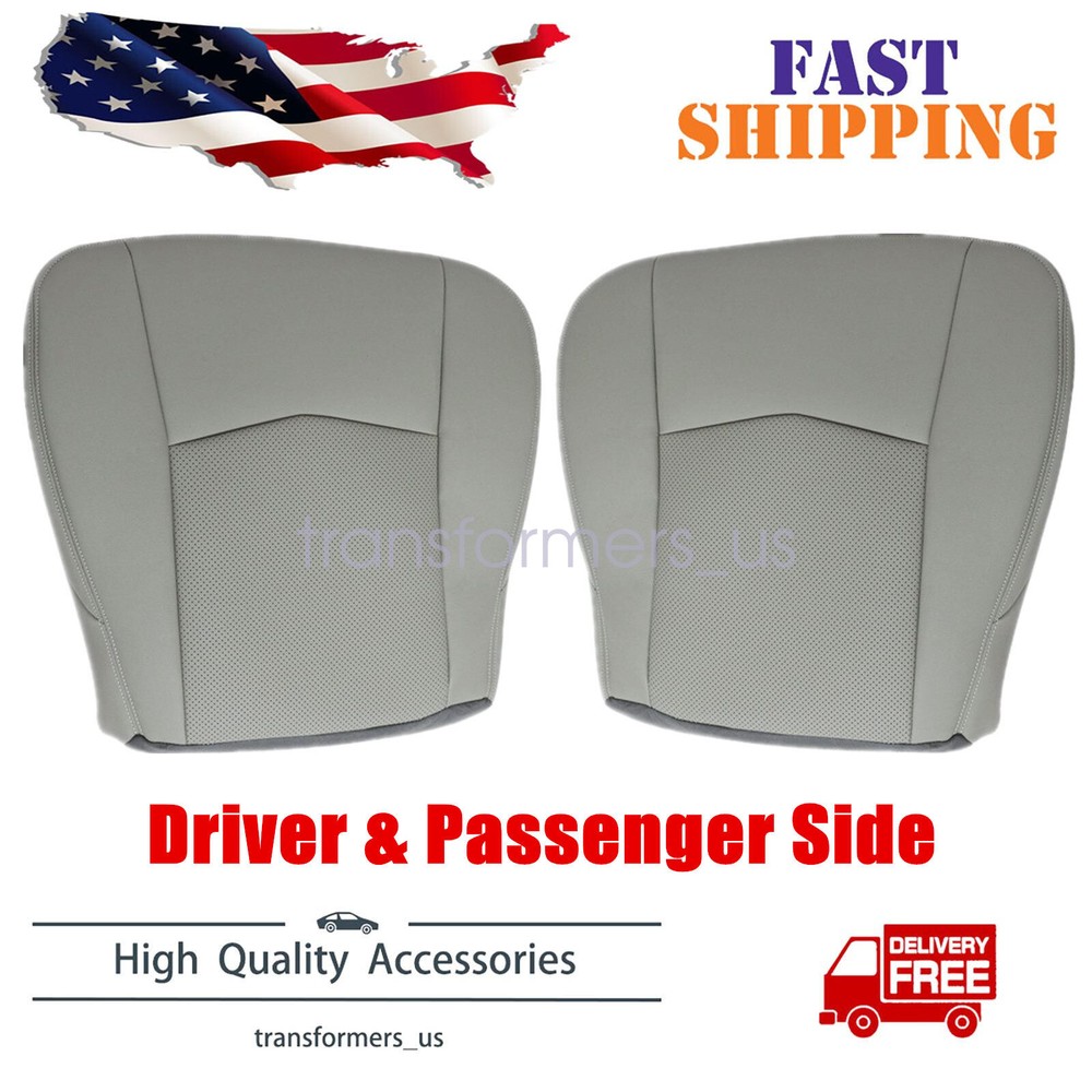 For 2004-2009 Cadillac SRX Driver & Passenger Bottom Perforated Seat Cover Gray