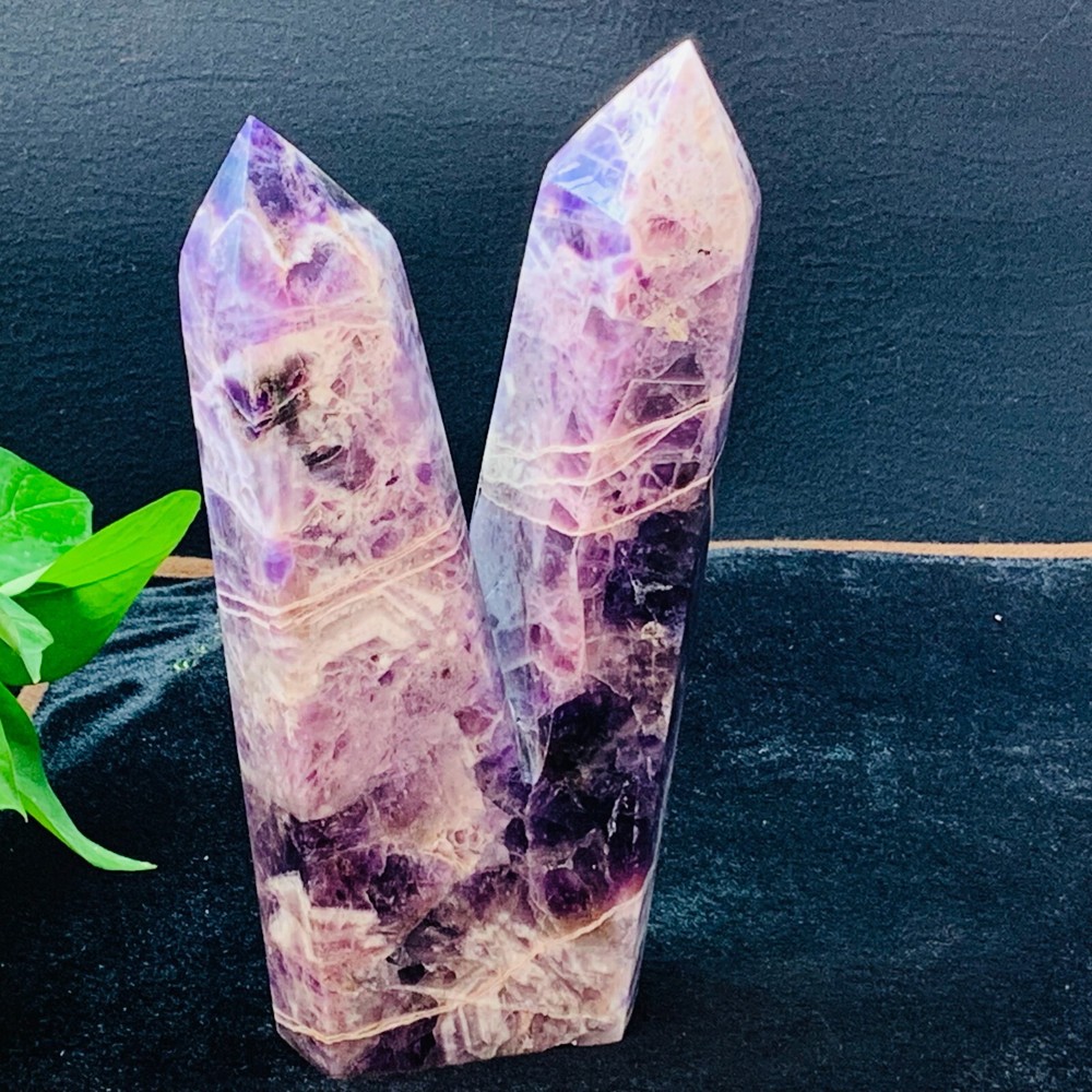 4.44LB Natural Amethyst Quartz Obelisk Crystal Wand for Reiki Healing