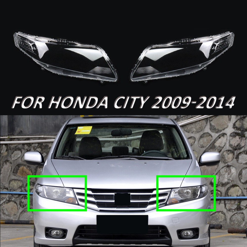 Pair Headlamp Shell For Honda City 2009-2014 Headlight Lens Cover Transparent