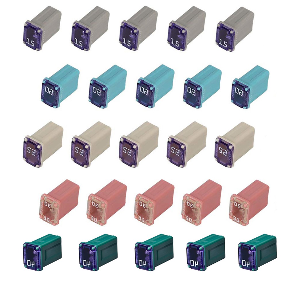 25Pack Micro Cartridge Fuses FMM Fuses Kit MCASE Type for Cars, SUVs & Trucks