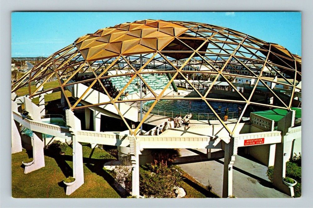 Vintage Florida Postcard of St Petersburg Beach Aquatarium Porpoises