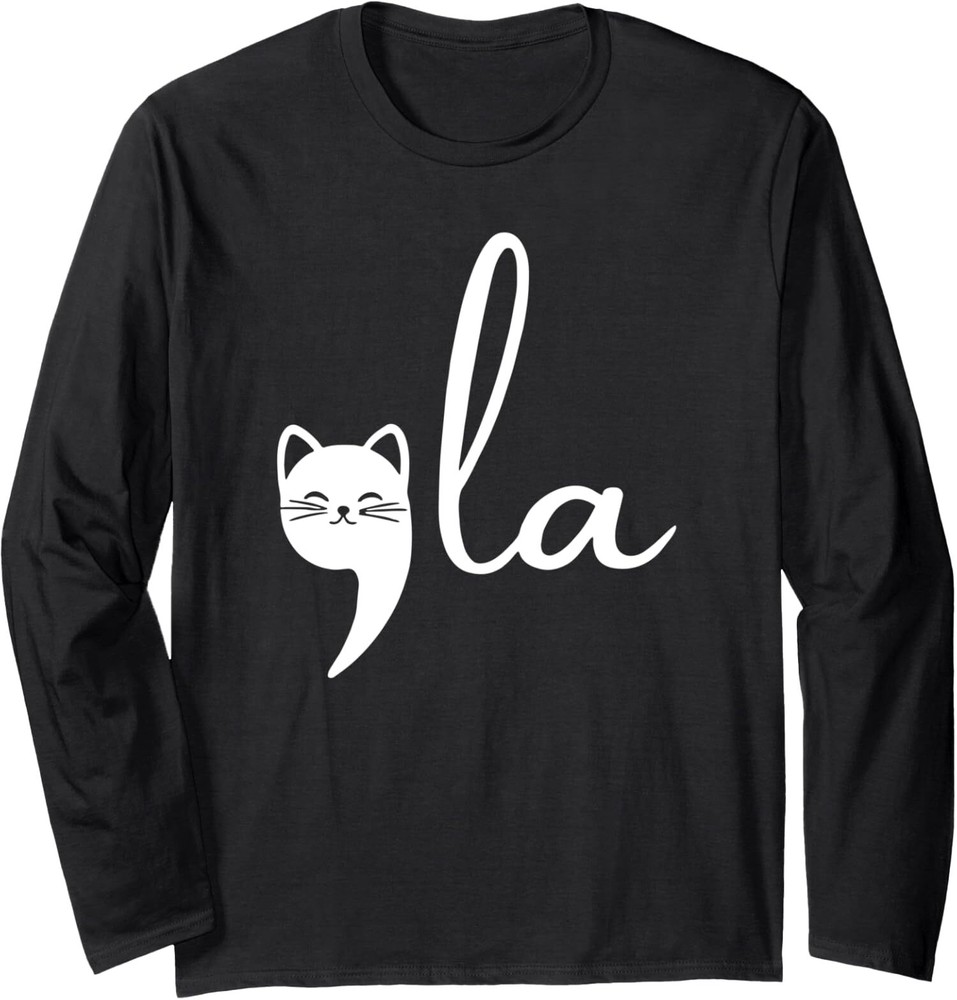 Retro Cat Comma La Kamala Harris For President 2024 Long Sleeve Tshirt