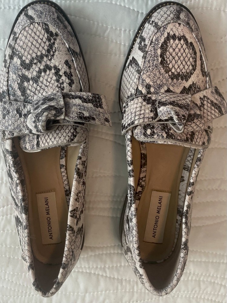 Antonio Melani Women’s Leather Loafer Darlene Slip On Animal Print 7.5 M