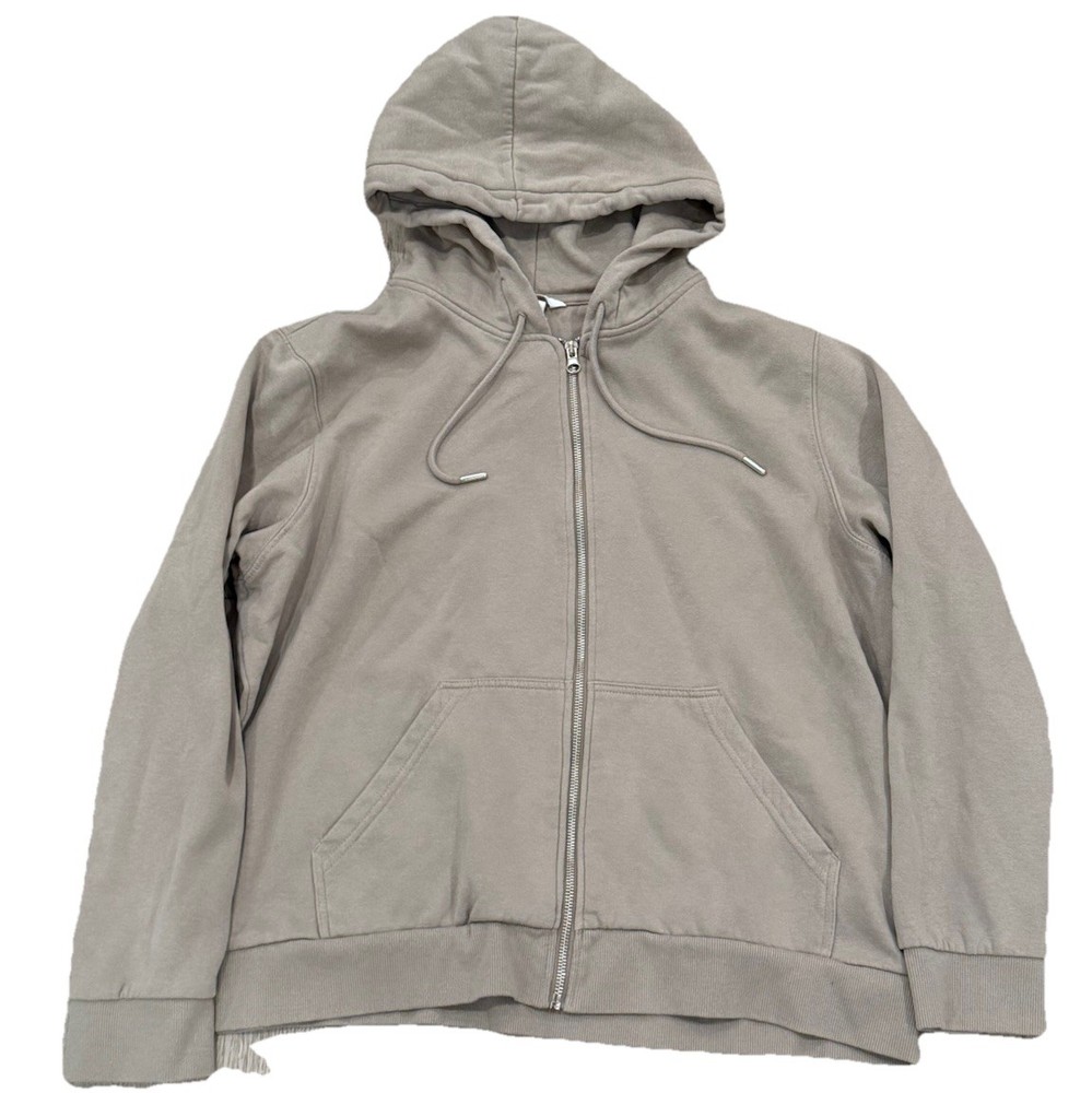 H&M Beige Full Zip Comfy Hoodie Sweatshirt Women’s Size XL Outdoors