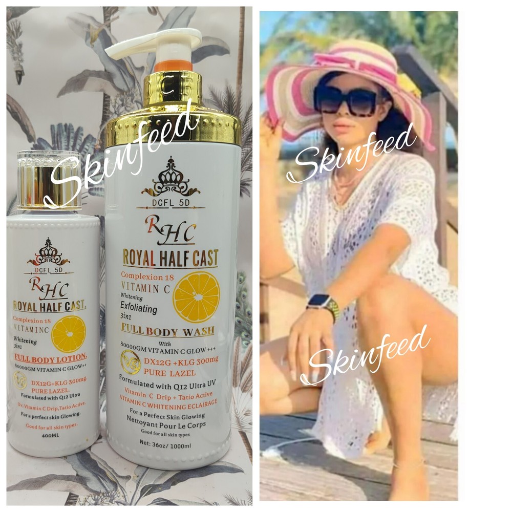 RHC Royal H-C Vitamin C & Q12 Ultra Whitening 3-in-1 Lotion Body Wash SPF50 400ml