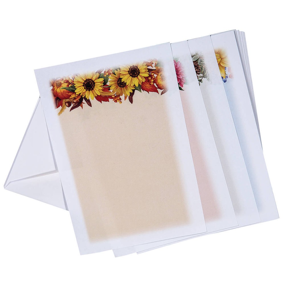 Seasonal Floral Stationery Set for Cards, Notes, and Letters-image