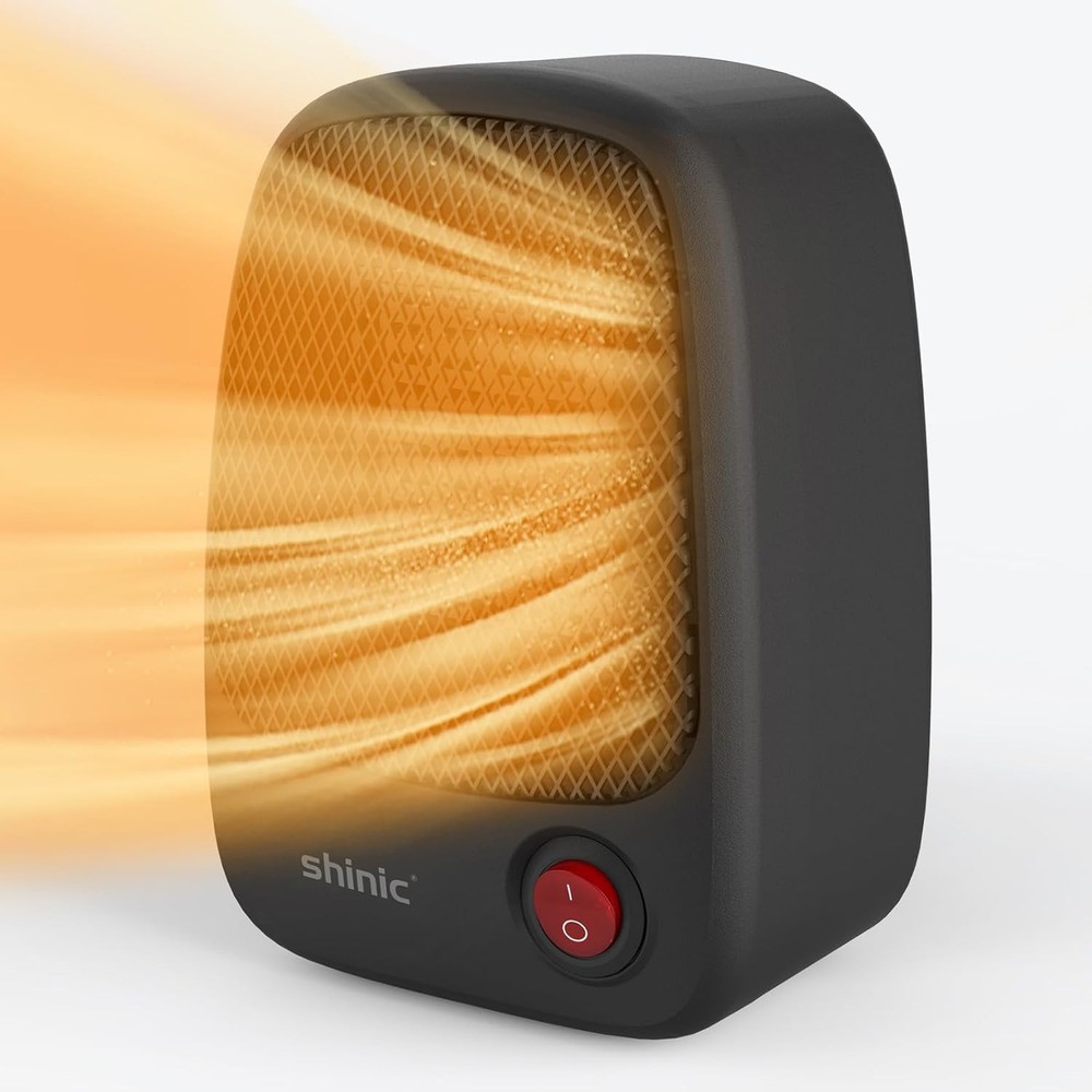 shinic Small Space Heater with Overheat Protection, 500W Mini Black Package 1