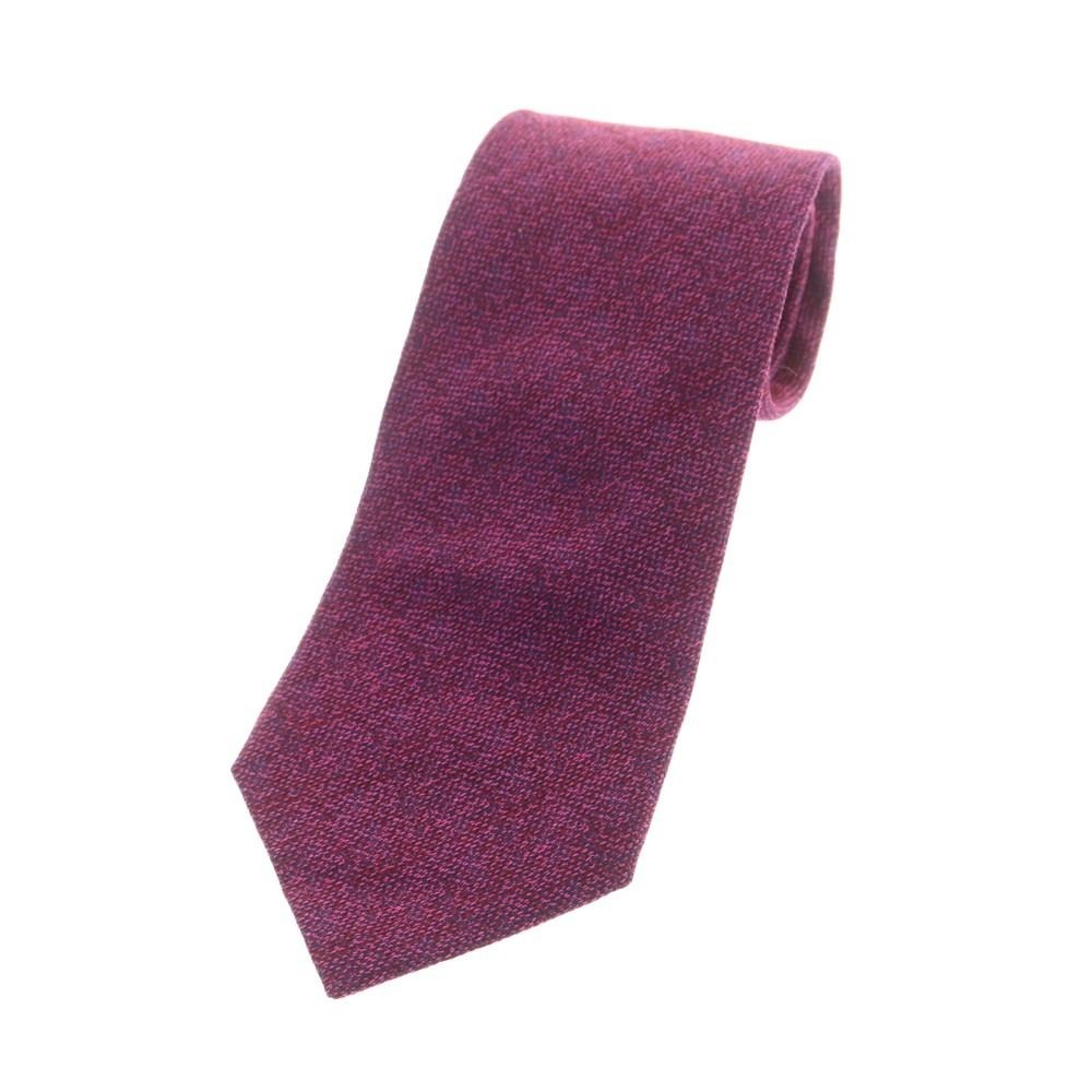 Drake's Necktie Tie Purple Plain color Handmade in England Used Silk Authentic