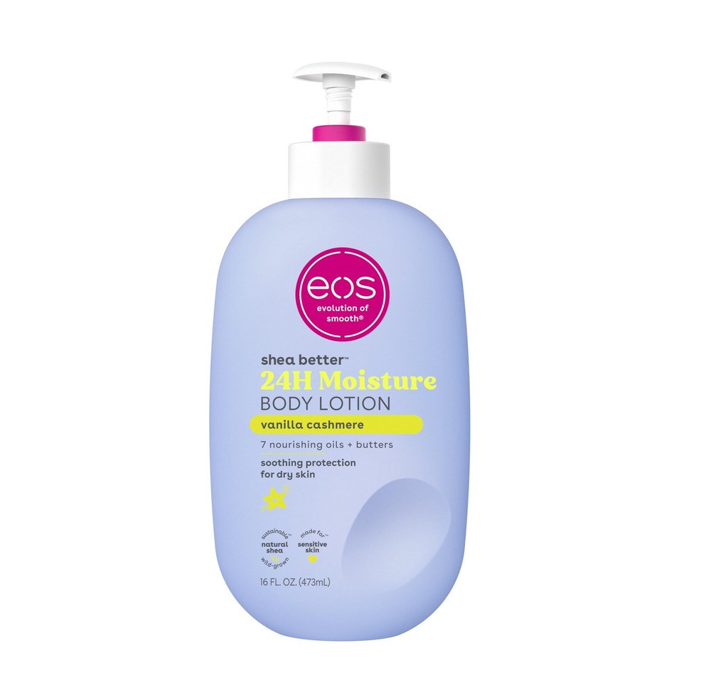 EOS Shea Better Vanilla Cashmere Body Lotion for 24-Hour Moisturizing Lightweight Skin Care