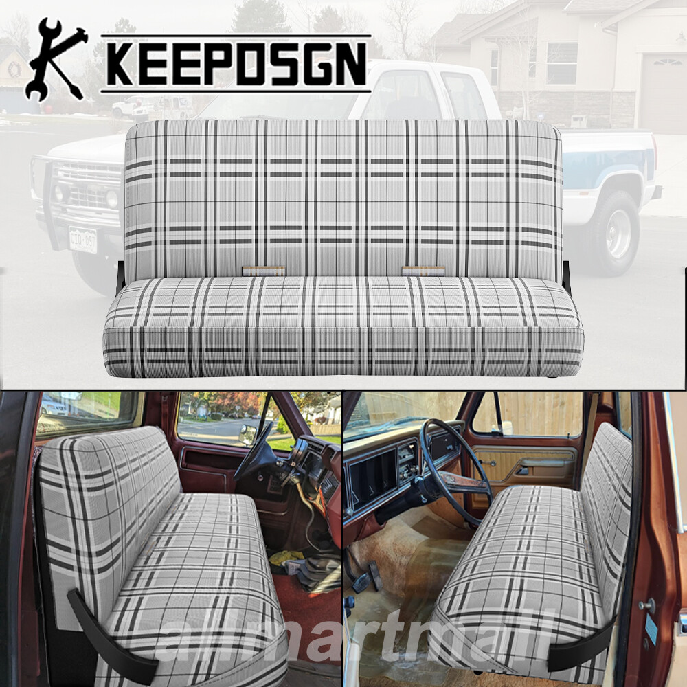 For Chevy K3500 Old Truck Saddle Blanket Bench Seat Covers Front Full Size Grey