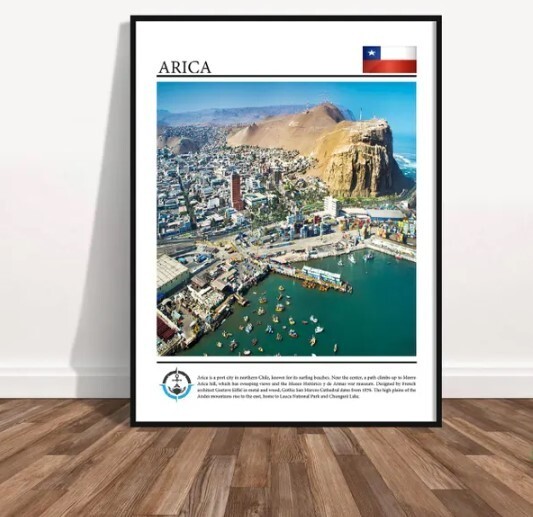 Arica, Chile Poster Print Stunning Coastal Photography Vibrant Beach Travel Art