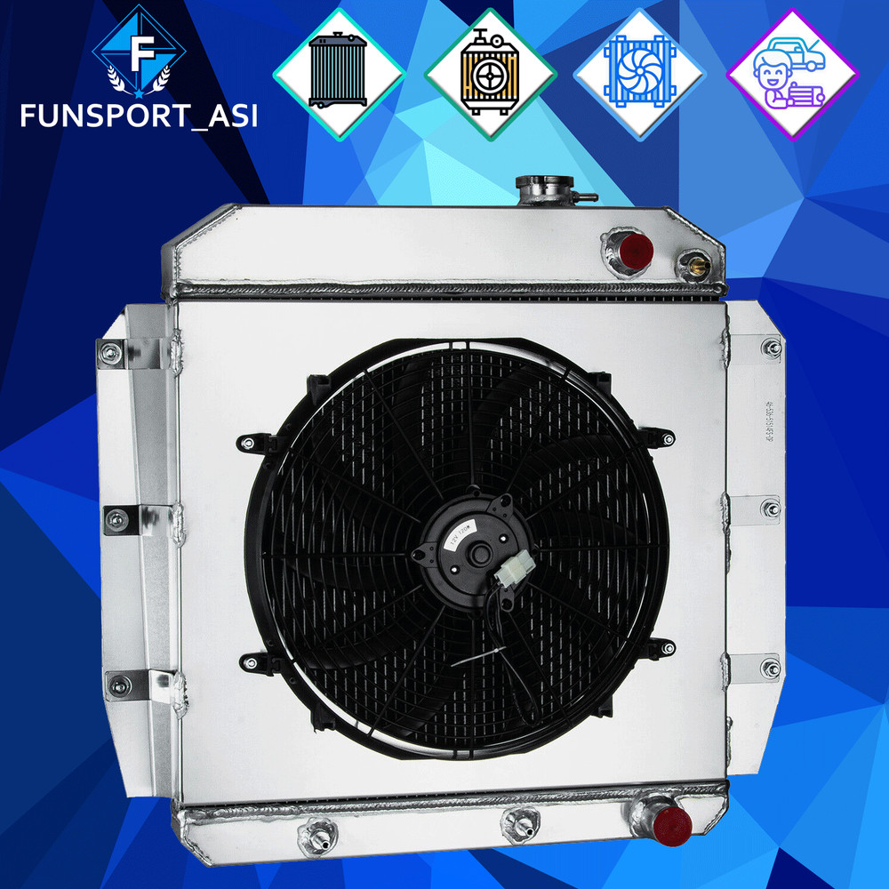 4-Row Aluminum Radiator Shroud Fan Fit 1955-59 Chevy Truck Pickup LS Engine Swap