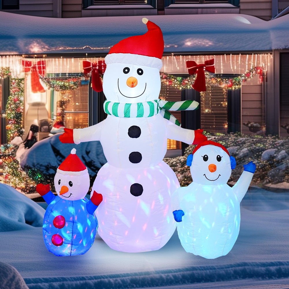 Hourleey 6 FT Christmas Inflatable Snowman Outdoor Decorations, Blow up Snowm...