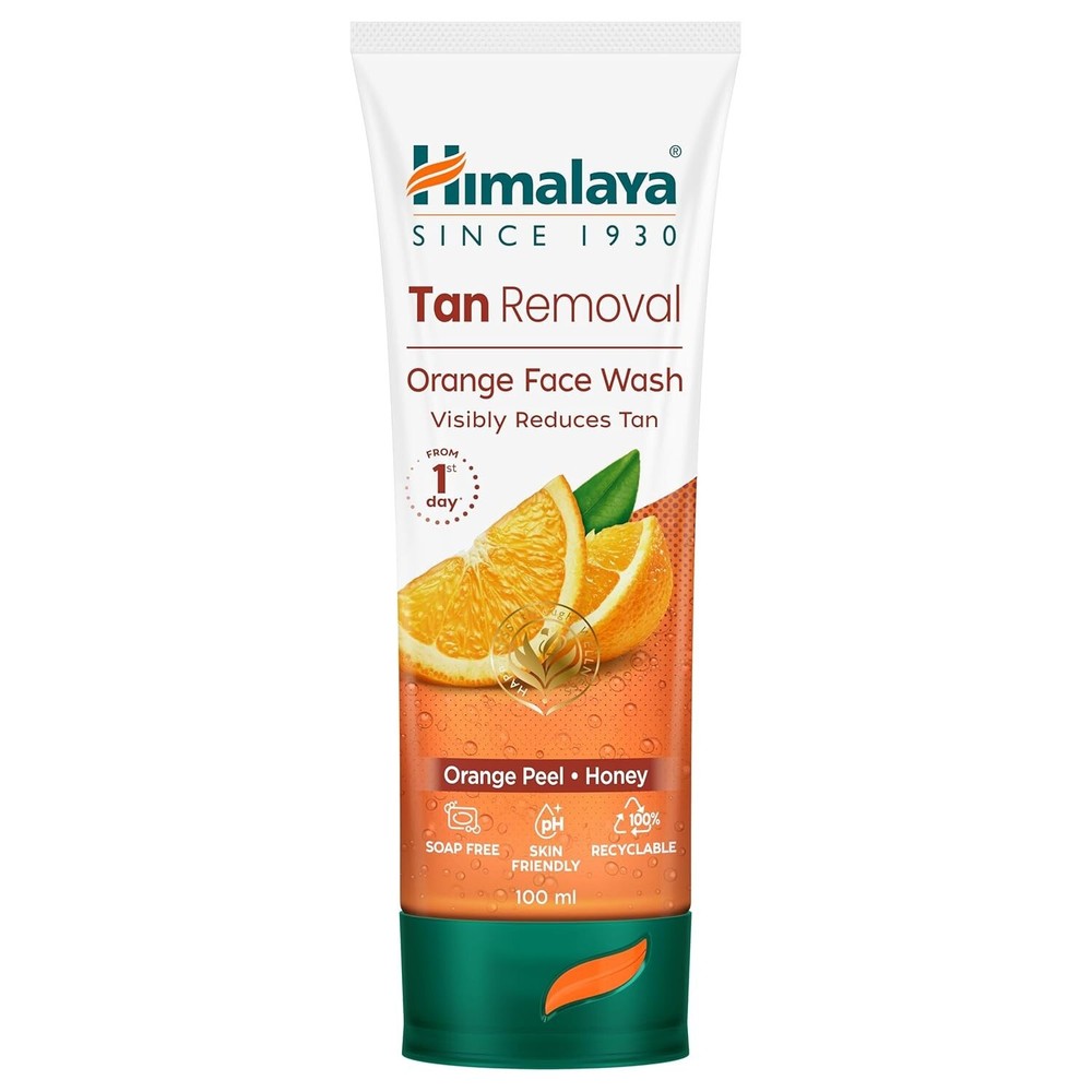 Himalaya Tan Removal Orange Face Wash 100ml for Bright Skin with Free Fast Shipping Pack of 1