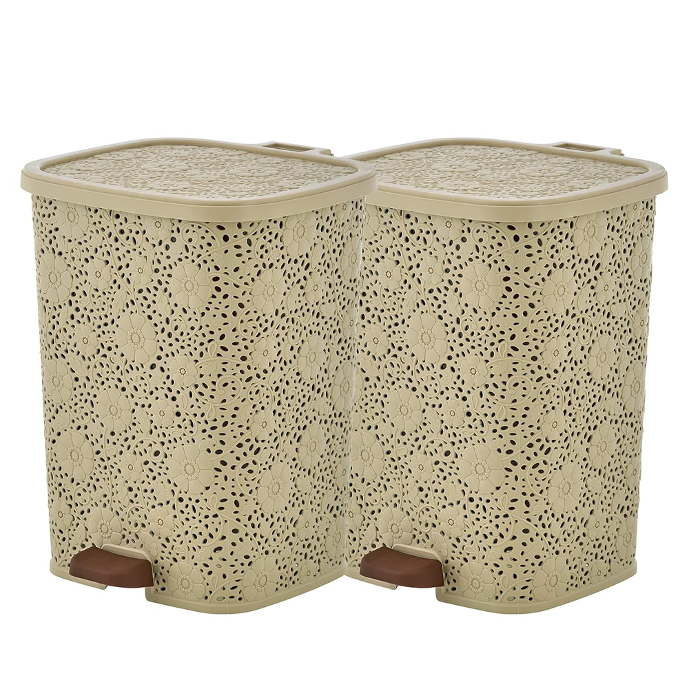 1.5-Gallon Slim Mini Outdoor Trash Can with Foot Pedal for Compact Spaces