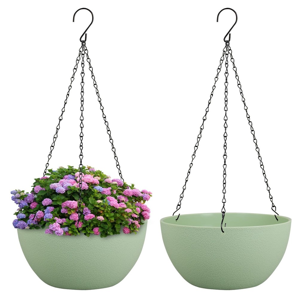 8 inch Small Hanging Planters Plant Pots for Indoor Outdoor Plants, 2 Pack Ha...