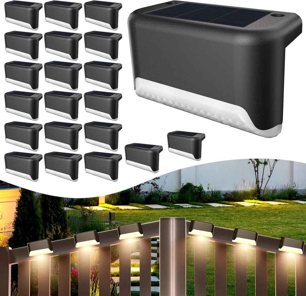 20 Waterproof Solar LED Deck Lights for Stairs Fence Patio Yard