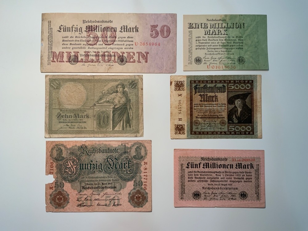 Vintage banknote lot from Germany.